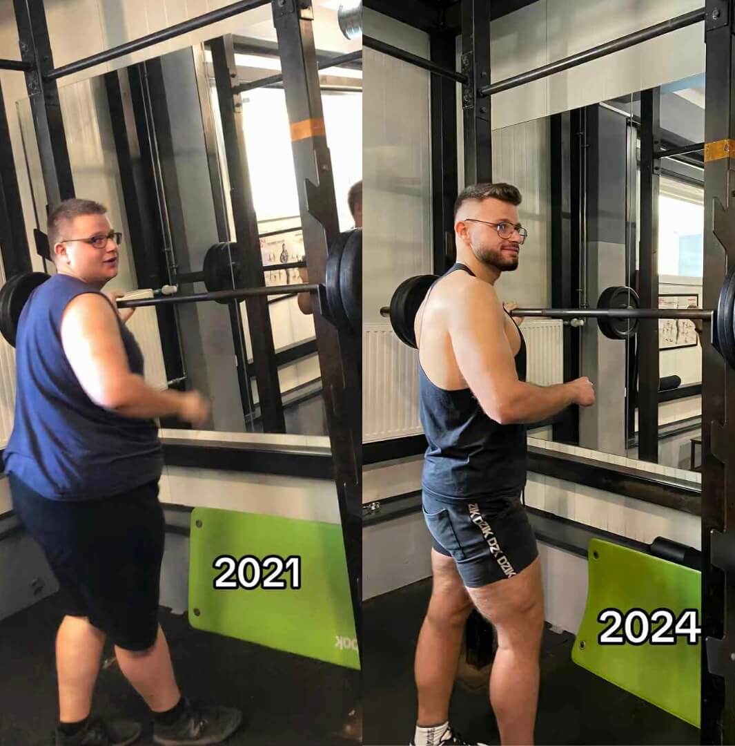 Wiktor Kozieł - Transformacja 86 kg - Przed i po